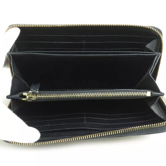 Auth Valentino Garavani Rockstuds Zip Around Long Wallet Gold/Black - Picture 3 of 10